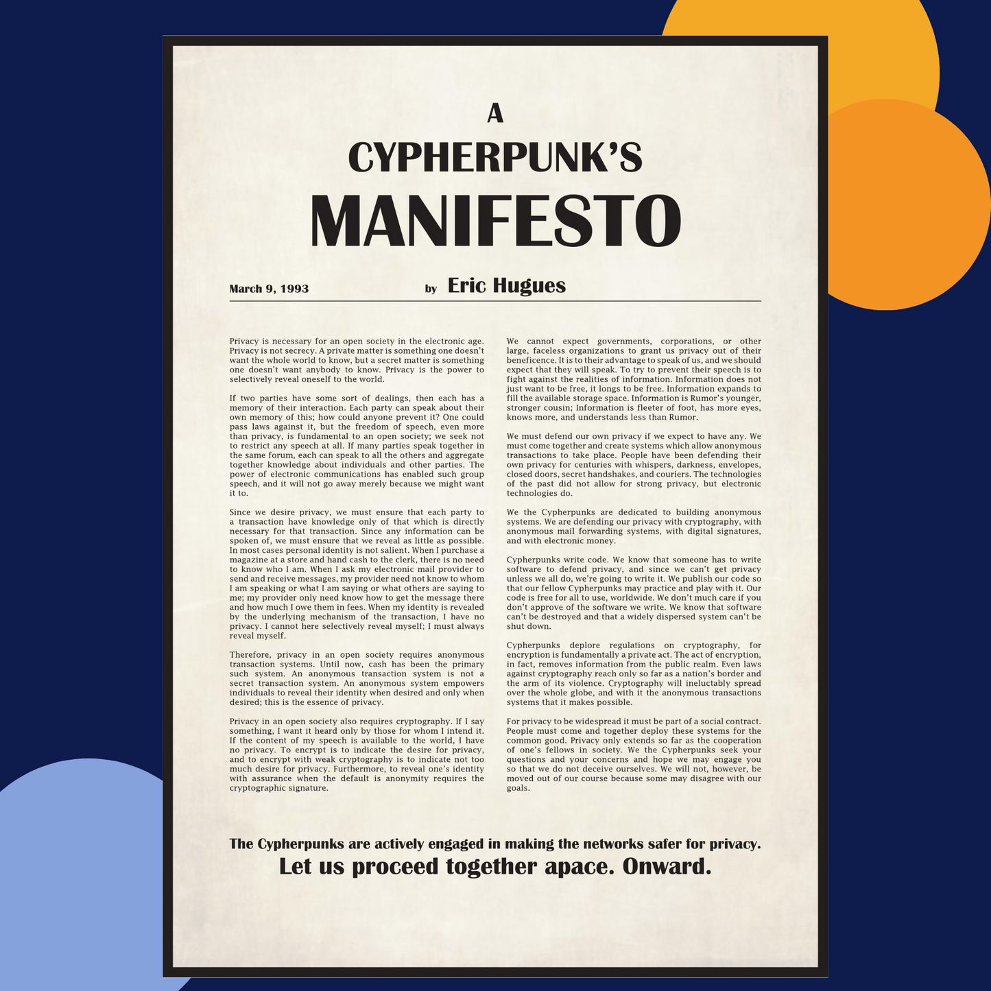Le manifeste du cypherpunk