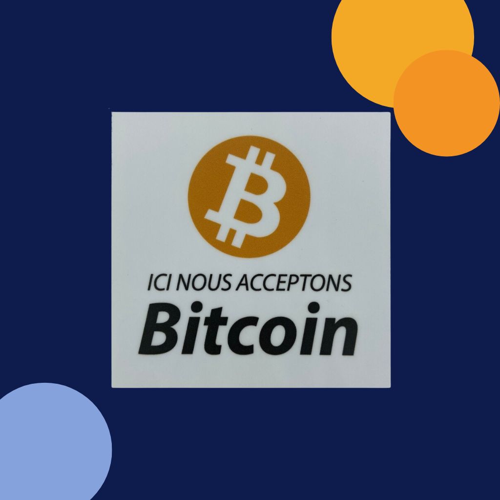 Nous acceptons Bitcoin - Stickers Blanc