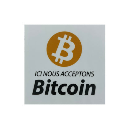 Nous acceptons Bitcoin - Stickers Blanc