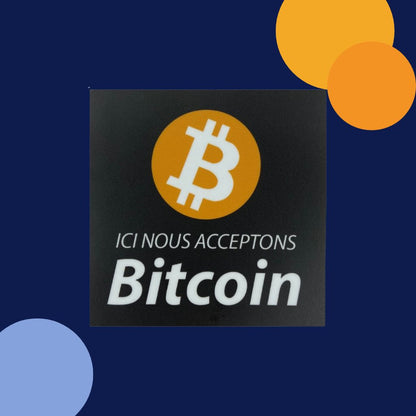 Stickers - "Nous acceptons Bitcoin" - Noir