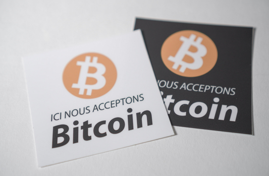 Ici nous acceptons Bitcoin - Pack 15 stickers